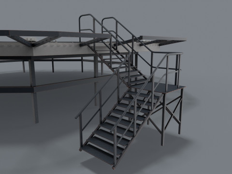 Вертолетная площадка с сеткой --323-- 3D Модель