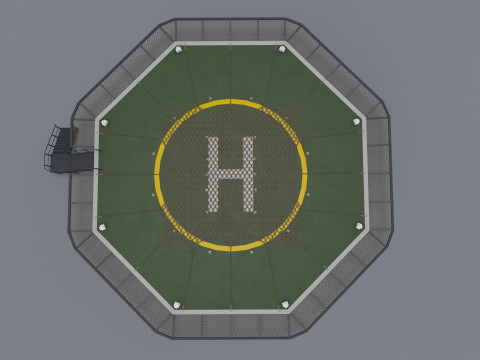 Вертолетная площадка с сеткой --323-- 3D Модель