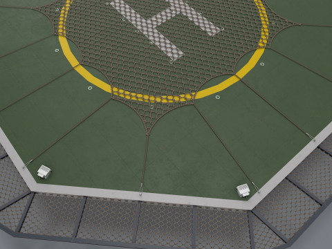 Вертолетная площадка с сеткой --323-- 3D Модель