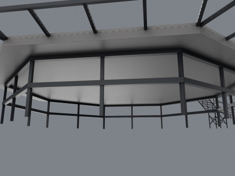 Вертолетная площадка с сеткой --323-- 3D Модель