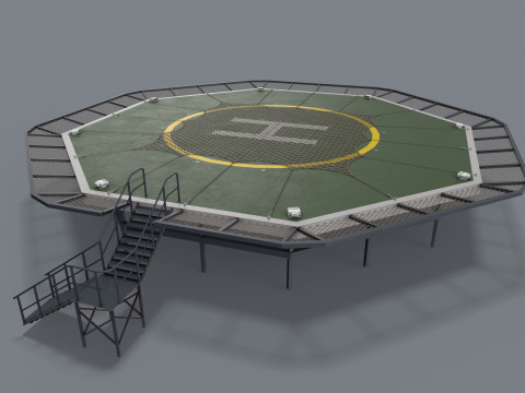 Вертолетная площадка с сеткой --323-- 3D Модель