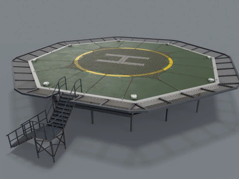 नेट के साथ हेलीपैड --323-- 3D मॉडल