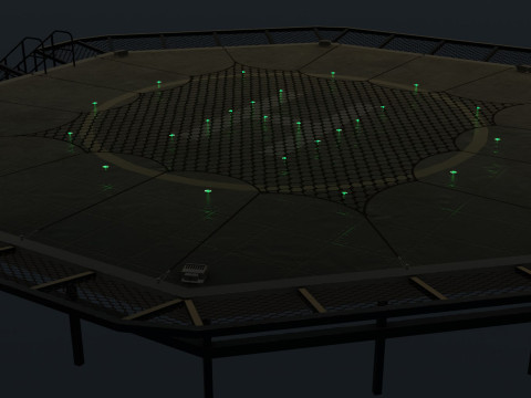 Вертолетная площадка с сеткой --323-- 3D Модель
