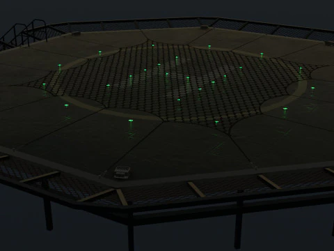 नेट के साथ हेलीपैड --323-- 3D मॉडल