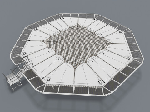 Вертолетная площадка с сеткой --323-- 3D Модель