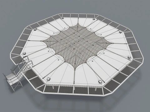 नेट के साथ हेलीपैड --323-- 3D मॉडल