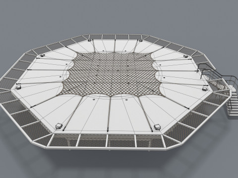 Вертолетная площадка с сеткой --323-- 3D Модель