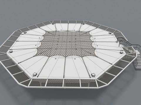 नेट के साथ हेलीपैड --323-- 3D मॉडल