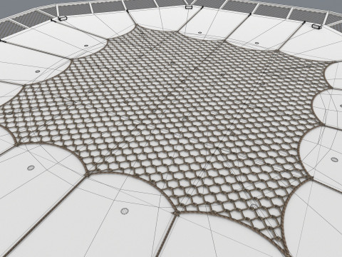 Вертолетная площадка с сеткой --323-- 3D Модель