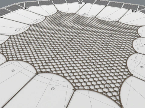 नेट के साथ हेलीपैड --323-- 3D मॉडल