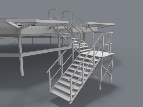 Вертолетная площадка с сеткой --323-- 3D Модель