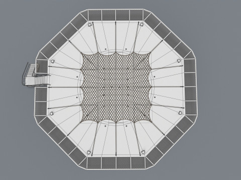 Вертолетная площадка с сеткой --323-- 3D Модель