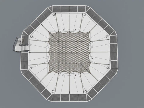 नेट के साथ हेलीपैड --323-- 3D मॉडल