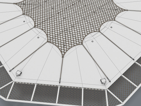 Вертолетная площадка с сеткой --323-- 3D Модель