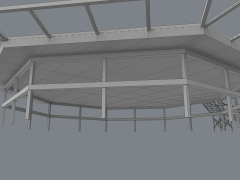 Вертолетная площадка с сеткой --323-- 3D Модель