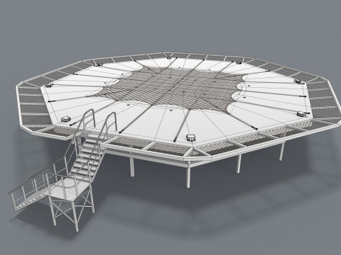 Вертолетная площадка с сеткой --323-- 3D Модель