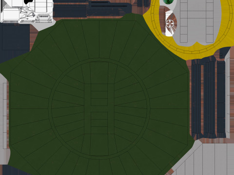 Вертолетная площадка с сеткой --323-- 3D Модель