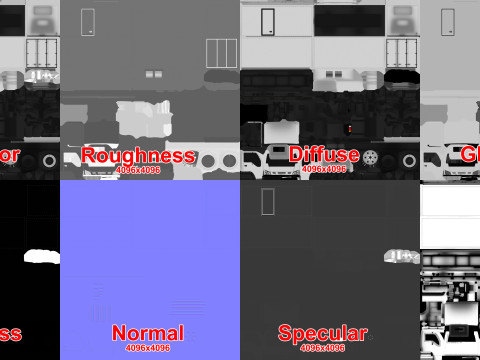 Грузовик-холодильник --334-- 3D Модель