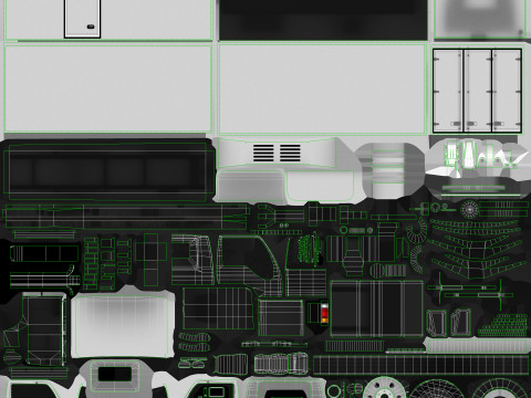 Грузовик-холодильник --334-- 3D Модель