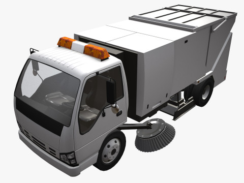Camion balayeuse de rue --336-- Modèle 3D