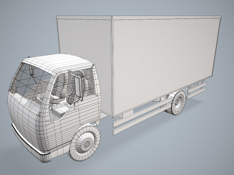 Грузовик-фургон --338-- 3D Модель