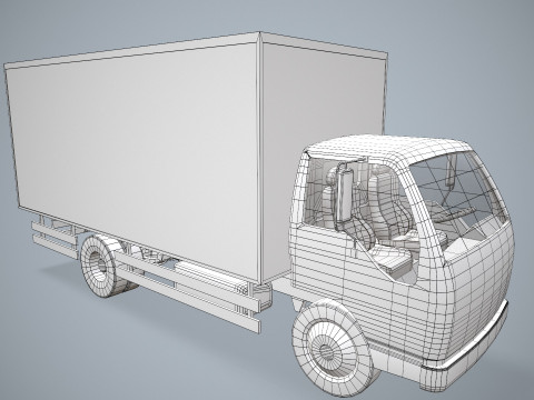 Грузовик-фургон --338-- 3D Модель