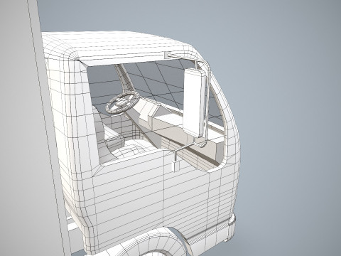 Грузовик-фургон --338-- 3D Модель