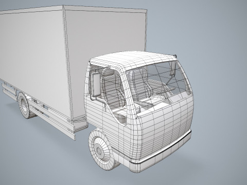 Грузовик-фургон --338-- 3D Модель