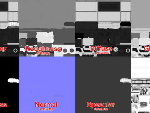 Грузовик-фургон --338-- 3D Модель