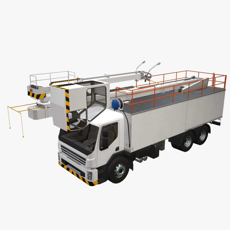 Uçak Buz Çözücü Kamyon --344-- 3D Model .c4d .max .obj .3ds .fbx .stl .blend 