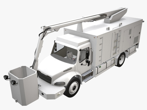 Uçak Buz Çözücü Kamyon Beyaz --345-- 3D Model