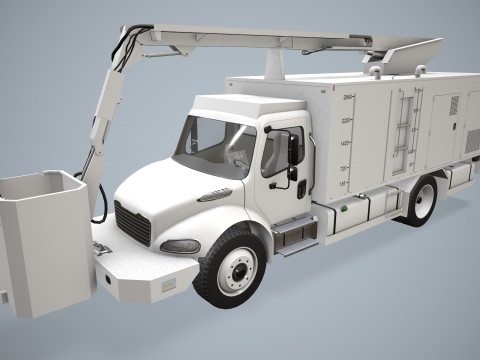 Uçak Buz Çözücü Kamyon Beyaz --345-- 3D Model