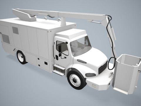 Uçak Buz Çözücü Kamyon Beyaz --345-- 3D Model