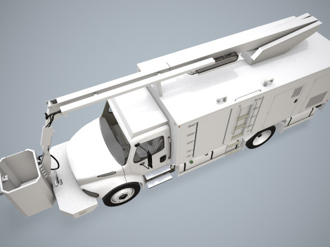 Uçak Buz Çözücü Kamyon Beyaz --345-- 3D Model