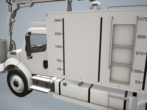 Uçak Buz Çözücü Kamyon Beyaz --345-- 3D Model