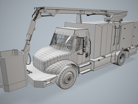 Uçak Buz Çözücü Kamyon Beyaz --345-- 3D Model