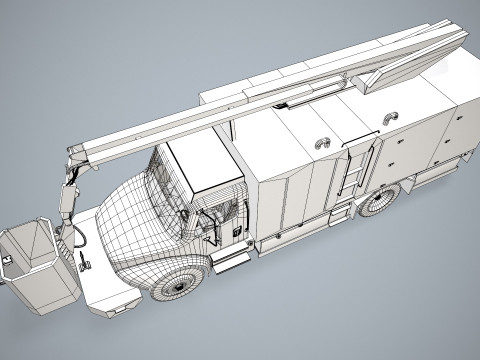 Uçak Buz Çözücü Kamyon Beyaz --345-- 3D Model