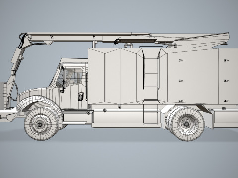 Uçak Buz Çözücü Kamyon Beyaz --345-- 3D Model