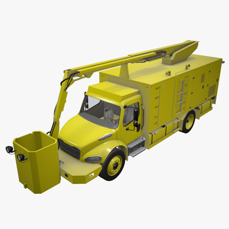 Uçak Buz Çözücü Kamyon Sarı --346-- 3D Model .c4d .max .obj .3ds .fbx .stl .blend 