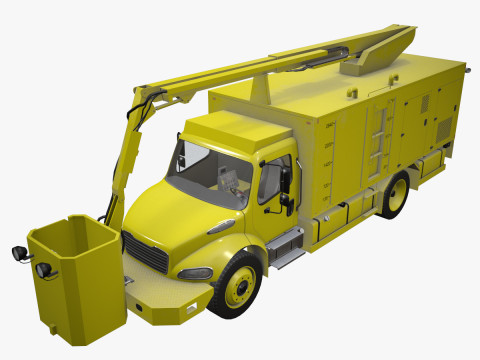 Uçak Buz Çözücü Kamyon Sarı --346-- 3D Model