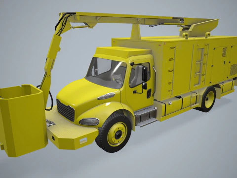 Aircraft Deicer Truck Yellow --346-- 3D Model