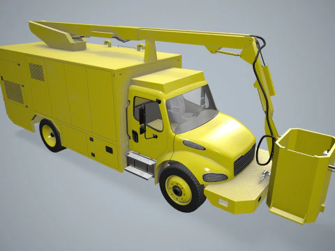 Aircraft Deicer Truck Yellow --346-- 3D Model