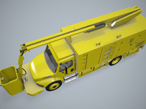 Uçak Buz Çözücü Kamyon Sarı --346-- 3D Model