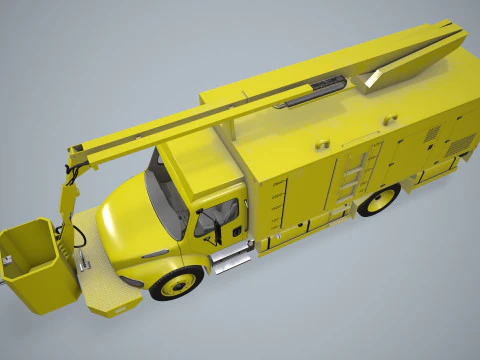 Aircraft Deicer Truck Yellow --346-- 3D Model