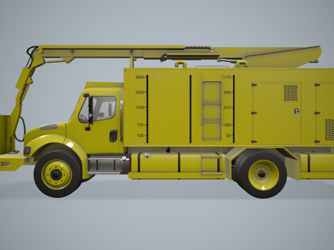 Uçak Buz Çözücü Kamyon Sarı --346-- 3D Model