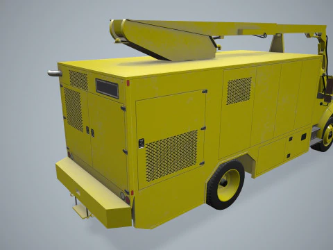 Aircraft Deicer Truck Yellow --346-- 3D Model