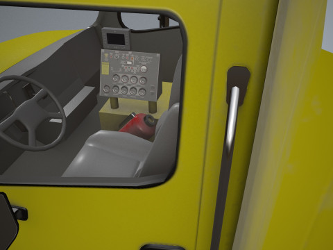 Uçak Buz Çözücü Kamyon Sarı --346-- 3D Model