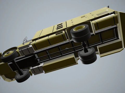 Aircraft Deicer Truck Yellow --346-- 3D Model