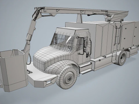 Aircraft Deicer Truck Yellow --346-- 3D Model