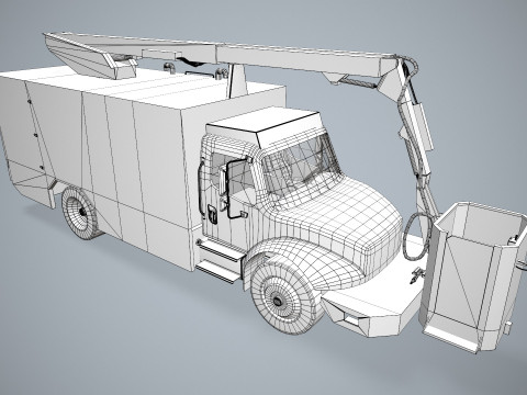 Uçak Buz Çözücü Kamyon Sarı --346-- 3D Model